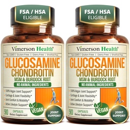 Glükozamin Chondroitin MSM - Glukozamin-szulfáttal rendelkező nők és férfiak közös támogatása 1500 mg, Chondroitin és MSM - porc, közös egészség és rugalmasság céljára - 2 Pack, Vegan