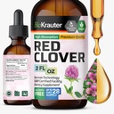 BIO KRAUTER Red Clover tinktúra - Red Clover kivonat - Folyékony kiegészítés női támogatás - Alkohol és cukor mentes - Vegan Drops 2 Fl.Oz.