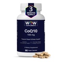 WOW Supplements CoQ10 100 mg mit Hawthorn Berry - Hohe Absorption CoQ10 100mg für Energieproduktion, Herz- und Zellgesundheit - Non-GMO, Glutenfreies Coenzym Q10 100mg Supplement - 90 Kapseln