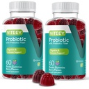 VITEEY probiotikus gumik prebiotikumokkal - Gut egészségügyi kiegészítők emésztési egészség - 2 milliárd CFU - Vegán, gluténmentes - 120 gróf