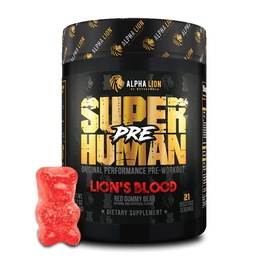 ALPHA Lion Pre Workout Powder, Beta Alanine, L- Taurine & Tri- Source koffein Tartós energia & Fókusz, Nitric Oxide & Citrullin Pump (21 szervadékok, oroszlán véraroma), Pack of 1