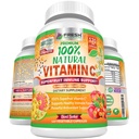 Frisches Gesundheitswesen 100% natürliches Vitamin C - 500mg von Rose HIPS, Acerola Cherry & Camu Camu - hohe Absorption Immununterstützung, Haut, Gelenk & Collagen Booster mit Citrus Biflavonoids - 120 Kapseln