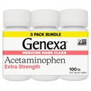 Genexa Clean Acetaminophen 500mg Extra Strength, Dye Free Pain Reliever Fever Reducer, 0% mesterséges adalékanyagok, fájdalomcsillapító felnőttek számára, fájdalomcsillapító fejfájás, hátfájás, kisebb ízületi fájdalom, 300 tabletta