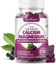 softbear Kalcium Magnézium Cink Gummies nőknek, magas abszorpció Kalcium Magnézium Supplement for Bone Strength, Sugar- Free, Vegan, Elderberry Flavor 60 Gumies