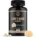 Organic Lions Mane Brain Support Diétás kiegészítés Prémium Lions Mane Gomba kivonat - 90 kapszula