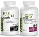 Bronson Turmeric Curcumin BioPerine High Potency Joint Support + Milk Thistle 1000mg Silymarin Marianum & Dandelion Root