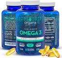 Omega 3 Fish Oil 2000 mg - High EPA 820 mg + DHA 620 mg - 180 Triple Strength Burless Lemon Flavored Softgels