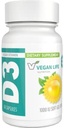 Vegan Life Nutrition - D3 vitamin Napi kapszula felnőttek számára (1000 NE) - gluténmentes, nem-GMO, a csont- és immunrendszer támogatása - 60 kapszula