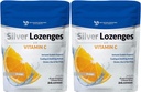 Ezüst Lozenges C-vitaminnal - Premium Nano Silver 60 PPM kolloid ezüst, szerves méz és C-vitamin ásványi kiegészítés cseppek az immunrendszer támogatására, Soothe Köhögés & torok - csomag 2