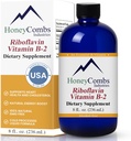 HoneyCombs B2-vitamin Riboflavin kiegészítés folyadék cseppek - magas potencia B2-vitamin a férfiak és nők - fenntartása egészséges emésztés, idegrendszer, haj, bőr, köröm - Vegan folyékony vitaminok (8 Fl oz)
