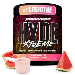 PROSUPS Mr. Hyde Xtreme Pre Edzés por kreatin, Beta Alanine & koffein - Extrém energia, szivattyúk, Focus & Performance - Fitness és konditerem kiegészítők a férfiak és nők (görögdinnye, 30 szervíz)
