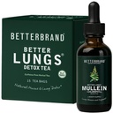Betterbrand BetterLungs Health Pack - Better Lungs Detox Tea & Mullein Leaf Tincture Drps