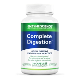 Enzyme Science Complete Digestion - Emésztési enzimek nőknek és férfiaknak probiotikumokkal - 3- in1 Gut Health Support for Digestion - Emésztési egészség - Enzimas digestivas y probioticos - 30 kapszula