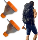 2Pack fehérje por tartály menni hordozható kiegészítő tölcsérek töltőpalackok fehérje por kompozit Pill tároló, nagy edzés, utazás, to-, Fitness Orange