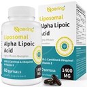 Liposomal Alpha Lipoic Acid 1400mg Softgels, ALA kiegészítés L- karnitin 1000mg, Ubikinol (Active CoQ10) 100 mg és E 10mg vitamin, Alpha- Lipoic Acid antioxidánsok, idegek, Energy 60 Softgels