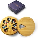 Bamboo Wood Weekly Pill Organizer for Medicine Vitamin Supplement, Arthritis Friendly 7- Day Pill Box Medium Container Holder, Daily Portable Travel Pill Case Keeper Dispenser