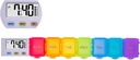 [4 in 1] 7 Day Medicine Pill Organizer + 5 Reminder Alarms + Timer + Clock, Large Compartment, Hanghang, Big Screen, Moistore- Proof, Dust-Proof, Travel Weekly / Daily Pill Box / Organizer / Case / Container / Dispenser