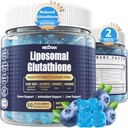 Liposzómás Glutathion Gumies rágók, 1100mg koncentrált formula - 98% Biológiailag hozzáférhető w / C vitamin, ALA, NAC & Milk Thistle antioxidánshoz - Máj Cleanse Detox kiegészítés, Vegan, 120