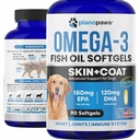 Omega 3 Halolaj kutyáknak - Lazacolaj kutyáknak - Kutya Halolaj kiegészítés Segíthet shedding, Allergia, Itch Relief - Támogatja a száraz bőr, ízületek - kutya bőr és kabát kiegészítés - 90 Halolaj pirula EPA DHA