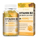 Totaria B2-vitamin gumik, Sugar Free Riboflavin 400 mg kiegészítés felnőttek és gyerekek Magnézium Glicinate 400mg, COQ10 & Elderberry, Skin & Idegrendszeri támogatás, Non-GMO, 60 Gumies