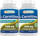 A legjobb természetes L- karnitin 1000mg 60 tabletta (60 Count of 2)