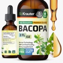 BIO KRAUTER Bacopa Monnieri Drops - Brahmi Brahmi kiegészítők - Folyékony Bacopa kiegészítők - Alkohol & Sugar Free - Vegan 2 Fl.Oz.