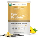 Sprout élő epikus fehérje, növényi alapú fehérje & Superfoods Powder, Vanilla Lucuma Powder 124; 20 Gram Organic Protein Powder, Vegan, Non Dairy, Non-GMO, Gluten Free, Low Sugar (2 font, 24 Servings)