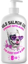 Vad alaszkai lazacolaj kutyák és macskák számára - Pure Fish Omega 3 6 9 Liquid EPA DHA Fatty acids - Skin & Coat Support Joint Function, Brain, Eye, Immune & Heart Health - Made in USA 8 oz