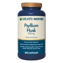 Természet Wonder Psyllium Husk 500 mg kapszula emésztési egészség, Plant- alapú fiber, 200 gróf