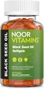 Noor Vitamins Halal Black Seed Oil kapszula, Halal Vitamins, 1000 mg fekete magolaj Nigella Sativa, Thymokinone, Non-GMO, Gluten Free, 60