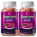 Quercetin Gumies - Quercetin Bromelainnal, C-vitaminnal, Cink & Elderberryvel, Extra Strength Immune System Booster, Tüdőpótlás felnőtteknek - 60 Quercetin Gumies (2 csomag)