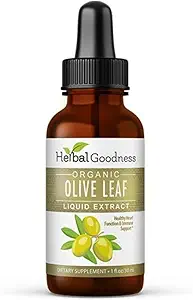 Herbal Good Olive Leaf kivonat folyadék 1oz - az immun boost, cadiovascularis támogatás, kognitív jólét, jobb bőr egészség és emésztési kényelem antioxidánsokkal - 1 palack