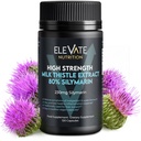 ELEVATE NUTRITION Milk Thistle - 288 mg, 80% Silymarin kivonat - 120 Vegan kapszula - Diétás egészségügyi kiegészítés - Segít fenntartani a májfunkciót & emésztési kényelem