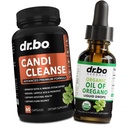 Candi Cleanse & Oregano olaj cseppek - Extra Erő probiotikus komplexum tisztító és szerves folyadék - természetes orális gyógynövény kaptafa és olaj oregánó csepegtető tinktúra kivonat