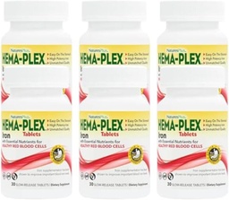 NaturesPlus Hema- Plex Vas - 30 Tartós Release Tabletta, 6- 85 mg Elemental Vas - Teljes vérkép - C-vitaminnal és Bioflavonoidokkal - Vegan, Glutén mentes - 180 teljes adag