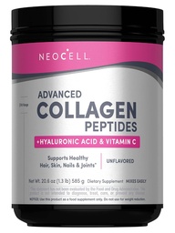 NeoCell Super Collagen Powder, Collagen Plus tartalmazza a C-vitamin & Hyaluronic Acid, Promotes Egészséges haj, Gyönyörű bőr, & Körömtámogatás, Collagen Type 1 & 3, 12g Collagen per Serving, 20,6 Oz