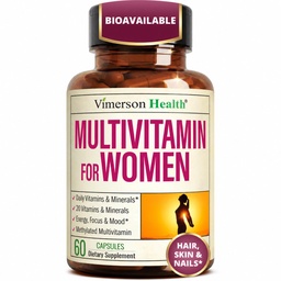 Multivitamin nők számára methyliled vitaminokkal és kelátos ásványi anyagokkal energia, fókusz és immunegészség - Premium napi Womens multivitaminok és ásványi anyagok - 60 kapszula