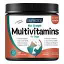 Kutya multivitamin glükozaminnal, Omega 3, Ásványok, probiotikumok és enzimek, kutya vitaminok és kiegészítők ízesített, bőr és coat ellátás, emésztési és immunegészségügyi, csirke aroma - 120 sajt