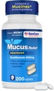 GenCare Mucus Relief Expectorant Guaifenesin 400 mg 200 Tablets Value Pack - A mucus gyors hatású hidegrázása, mellkasi congestion, influenza, köhögés és allergia