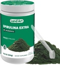 Land Art Certified Organized Fresh Spirulina Extra Powder 300g - Javított bioelérhető klorofill hozzáadott - ízesítetlen - tiszta forrás - 3. fél tesztelt - Mérőkanál belül