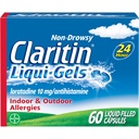 Claritin Liqui- Gels 24 órás allergia kezelés, Non-Drowsy Allergy Medicine, Lori Antihisztamin kapszula, 60 éves