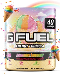 G Üzemanyag Rainbow Sherbet Energy Drink Powder, Pre Workout koffein Mix játék, Sugar Free Focus Amino, Vitamin + Antioxidánsok, 9.9oz (Szivárvány Sherbet, 40 Servings)