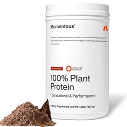 Momentous Vegan Protein Powder - 20 g Plant- Based Protein - NSF Certified for Sport - Gluten- Free - Non- GMO - 22 Servings for Essential Everyday Use - Chocolate