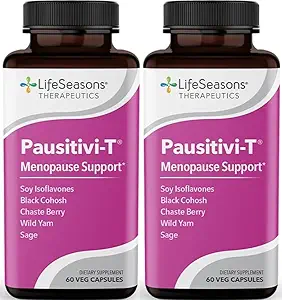 Pausitivi- T - Menopauza Support Supplement - Relief for hot flash, Hormonic Imbalance & Night Sweats - Nourishs Tisk - Sage, Chasteberry, Soy Isoflavones & Black Cohosh - 60 kapszula (2-es csomag)