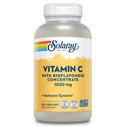 SOLARAY C-vitamin 100 mg Bioflavonoidok koncentrátummal - C-vitamin kapszula Rose HIPS-szel és Acerola Cherry-vel - Antioxidáns, Szív-egészségügyi és Immuntámogató Kiegészítés, Vegan, Non-GMO, 250 Servings