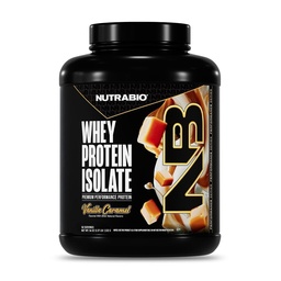 NutraBio 100% savófehérje-izolátum fehérje por, 25 g fehérje teljes aminosav profil, nem-GMO, Soy & Gluten Free, Alacsony szénhidrát, alacsony kalóriatartalmú savófehérje por, vanília karamell, 5 Lb