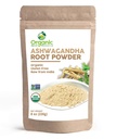 Organic Ashwagandha Root Powder -8 Ounce - 124; Lab Tested for PUDUCER 124; Resealable Kraft Bag, Non-GMO, Indian Ginseng, Witania Somnifera -100% Raw from India, by SHOPOSR (8 oz)