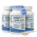 IMMUNOVITES 3- Pack Stabilizált R- Alpha Lipoic Acid ((True)) 600mg / Serving [[Magas potencia & legfeljebb 40x Fokozott abszorpció]] (Na R- ALA) (Na R- LA) (Na R- Lipoate) (3 üveg)