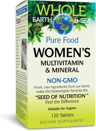 Természetes tényezők egész Föld és tenger nők multivitamin & Ásvány, Teljes élelmiszer-kiegészítés, Vegan, 120 tabletta