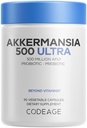 Kodeage Akkermansia Muciniphila Probiotic Ultra - High- Potency 500M AFU Akkermansia Probiotic Supplement - Enhanced Daily Probiotic & Prebiotic, Chicory Inulin - 3- hónap ellátás - 90 kapszula